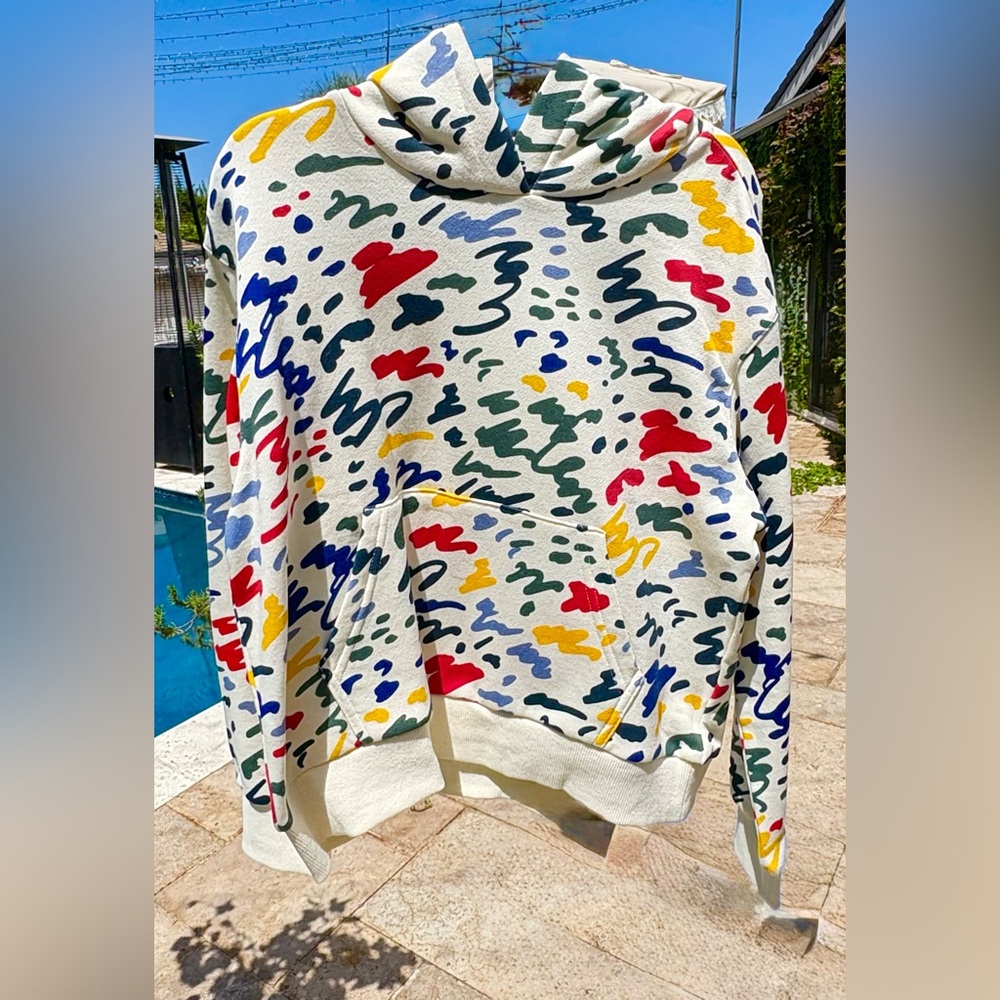 Multicolor Abstract Kids Hoodie Unisex Medium NWOT